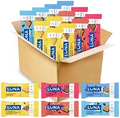 LUNA Bar Variety Pack, 6 Flavors, Gluten Free Protein Bars, 12 Count