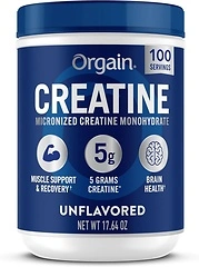 Orgain Creatine Monohydrate Powder, 100 Servings, Unflavored, Supports Muscle Growth