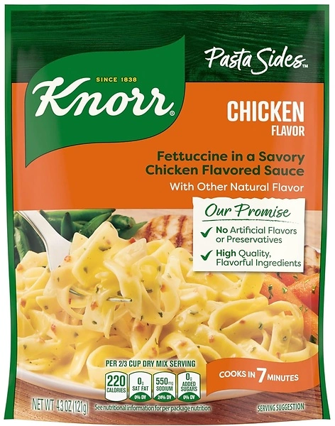 Knorr Pasta Sides Chicken Fettuccine, Pack of 12, 4.3 oz, No Artificial Flavors