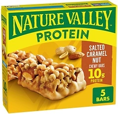 Nature Valley Chewy Protein Granola Bars, Salted Caramel Nut, 5 Bars, 7.1 OZ