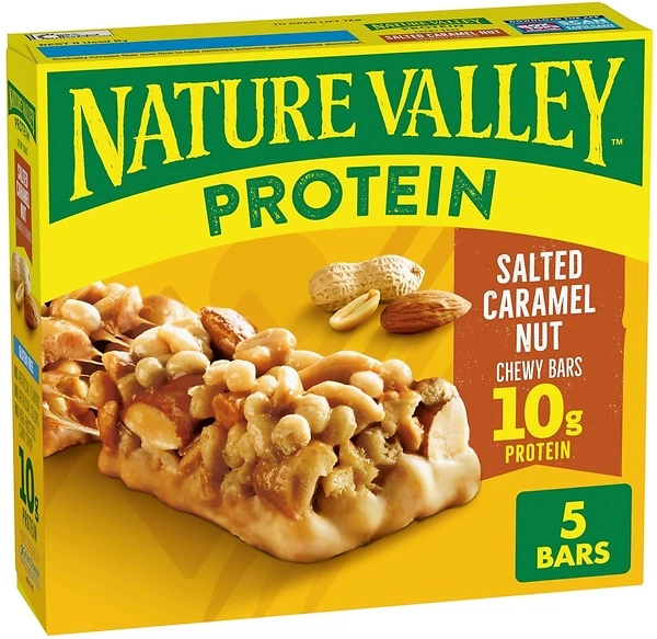 Nature Valley Chewy Protein Granola Bars, Salted Caramel Nut, 5 Bars, 7.1 OZ