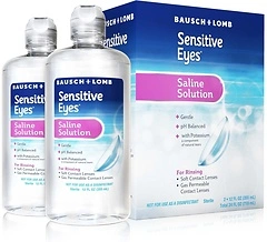 Bausch + Lomb Sensitive Eyes Saline Solution, 12 Fl Oz, Pack of 2