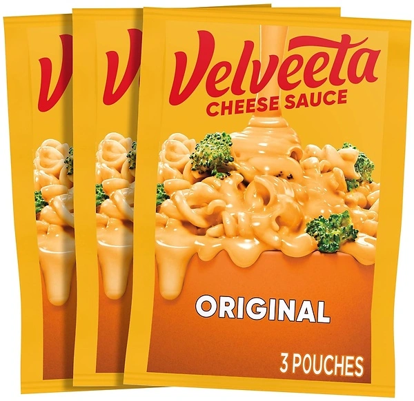 Velveeta Original Cheese Sauce Pouches, 3 ct Box with 4 oz Pouches