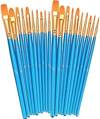 BOSOBO Paint Brushes Set, 20 Pcs Round - Pointed Tip Nylon Hair, 2 Pack