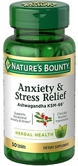 Nature's Bounty Stress Relief Ashwagandha KSM 66 Tablets, Mood Support, 50 Count