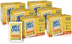 Wet Ones Antibacterial Hand Wipes Singles, Tropical Splash, 24ct (6 Pack)