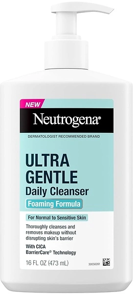 Neutrogena Ultra Gentle Foaming Facial Cleanser, Fragrance Free, 16 Fl Oz