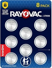 Rayovac Lithium Coin Cell Batteries Size 2032 3V, 8 Pack