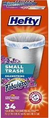 Hefty Small Trash Bags, Fabuloso Scent, 4 Gallon, 34 Count
