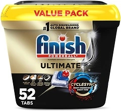 Finish Ultimate Dishwasher Pods, No Pre-Rinse, 52 Count