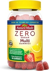 Nature Made Zero Sugar Multivitamin Gummies, Mens & Womens, 90 Gummies