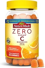 Nature Made Zero Sugar Vitamin C Gummies, 250 mg, 100 Count, Immune Support