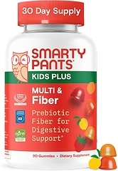 SmartyPants Kids Multivitamin & Fiber Gummies, 90 Count (30 Day Supply)