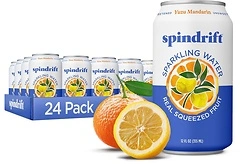 Spindrift Sparkling Water, Yuzu Mandarin, 12 Fl OZ Cans, Pack of 24 (6 Calories)