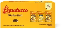 Bauducco Wafer Rolls Variety Pack, 2 Chocolate & 1 Vanilla, 42.3 oz (3 - Pack)