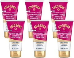 Gold Bond Plumping Collagen Body & Face Serum Lotion, 2 oz, 6 Pack