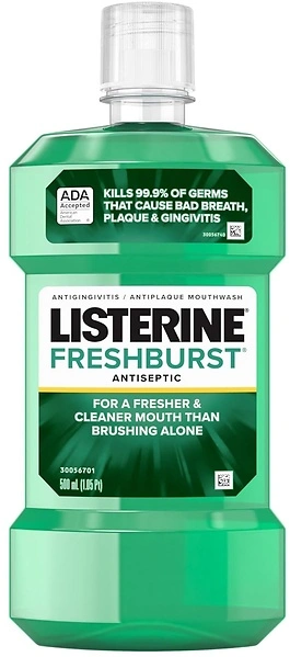 Listerine Freshburst Antiseptic Mouthwash, Spearmint, 500 mL