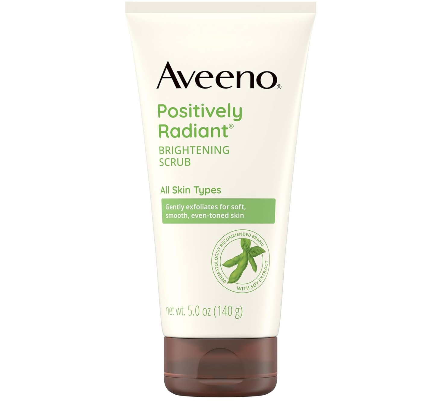 Aveeno Radiant Exfoliating Facial Scrub, Brightening with Soy Extract, 5 FL OZ