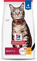 Hill's Science Diet Adult 1 - 6 Dry Cat Food, Chicken Recipe, 4 lb Bag