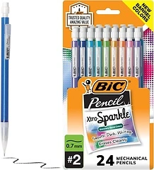 BIC Xtra-Sparkle Mechanical Pencil, Medium Point (0.7 mm), 24-Count