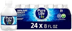 Pure Life, Purified Water, 8 Fl Oz, Plastic Bottled Water, 24 Pack