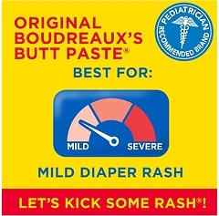 Boudreaux's Butt Paste Original Diaper Rash Cream, 16 oz Flip-Top Jar