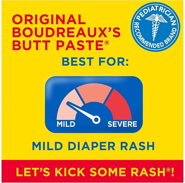 Boudreaux's Butt Paste Original Diaper Rash Cream, 16 oz Flip-Top Jar
