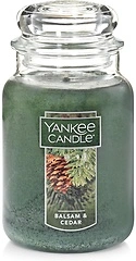 Yankee Candle Balsam & Cedar Scented Classic 22oz Jar Candle, 110+ Hours Burn