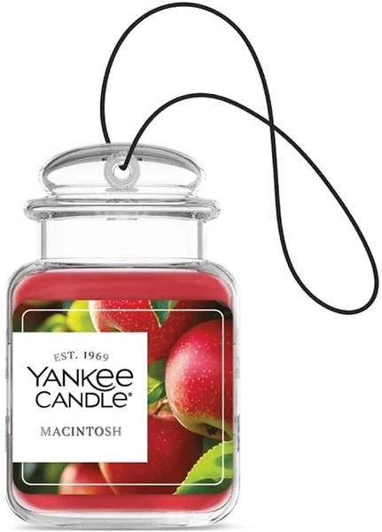 Yankee Candle Car Air Fresheners, Hanging Car Jar, Macintosh Scent, Up To 30 Days