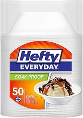 Hefty Medium Round Disposable Foam Bowls - 50 Bowls