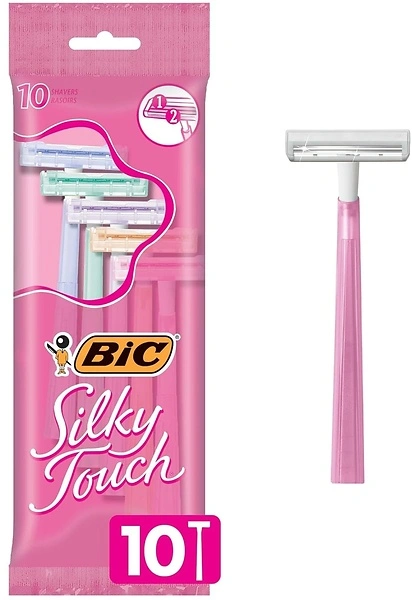 BIC Silky Touch Women's Disposable Razors, 2 Blades, 10 Count