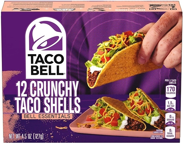 Taco Bell Crunchy Taco shells (4.5oz Boxes, Pack of 12)