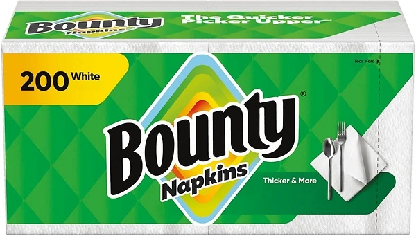 Bounty Paper Napkins, White, 200 Count