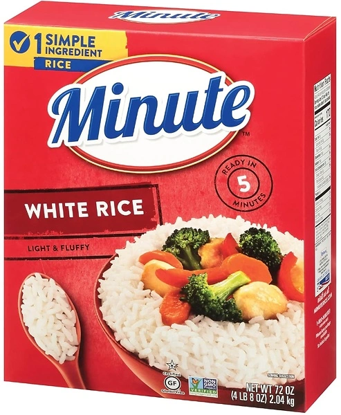 Minute White Rice, Instant White Rice for Quick Dinner Meals, 72-Ounce Box