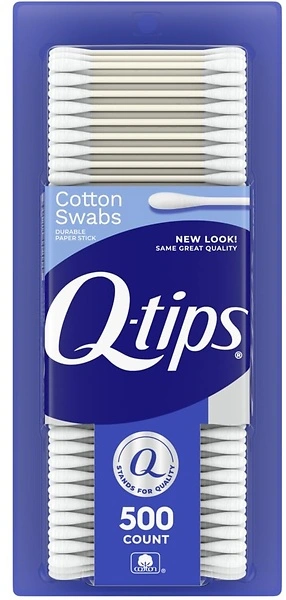 Q-tips Cotton Swabs for Hygiene and Beauty Care, 100% Cotton, 500 Count
