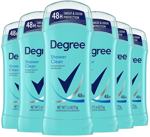 Degree Women Antiperspirant Deodorant, Shower Clean, 2.6 oz, 6 Count