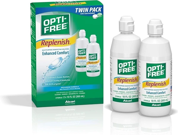 Opti-Free Replenish Contact Lens Solution, 10 FL OZ, Pack of 2