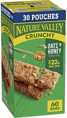 Nature Valley Crunchy Oats 'n Honey Granola Bars, 60 Bars, 44.7 OZ (30 Pouches)