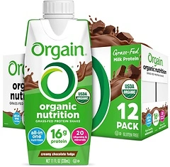 Orgain Organic Nutritional Protein Shake, Creamy Chocolate Fudge, 11 Fl Oz (12 Pack)