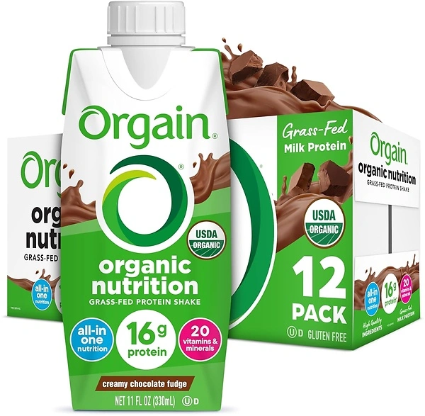 Orgain Organic Nutritional Protein Shake, Creamy Chocolate Fudge, 11 Fl Oz (12 Pack)