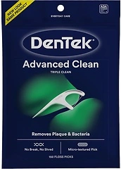 DenTek Triple Clean Floss Picks, No Break & No Shred Floss, 150 Count
