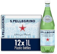 S.Pellegrino Sparkling Natural Mineral Water, 33.8 fl oz, 12 Bottles