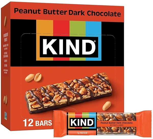 KIND Bars, Peanut Butter Dark Chocolate, Gluten Free, 1.4oz, 12 Count