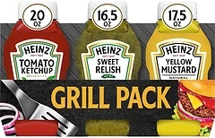 Heinz Tomato Ketchup, Sweet Relish & Yellow Mustard Grill Pack, 3 ct Pack