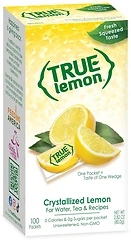 TRUE LEMON Water Enhancer, 100 Count Dispenser, 0 Calorie Lemon Drink Mix