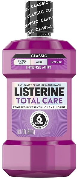 Listerine Total Care Anticavity Fluoride Mouthwash, Fresh Mint, 1 L
