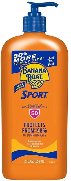 Banana Boat Sport Ultra SPF 50 Sunscreen Lotion, Oxybenzone Free, Family Size, 12oz