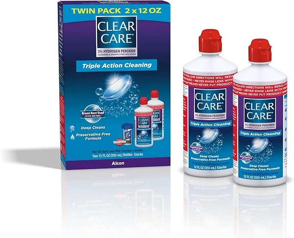 Clear Care Cleaning & Disinfecting Solution, Twin Pack, 12-Ounces Each, 12 Fl. Oz