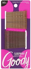 Goody SlideProof Bobby Pins, 50 Ct, Assorted Brunette Colors, Ouchless