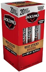 Jack Link's Original Beef Sticks, 6g Protein, 20 Individually Wrapped - 0.92 Oz.